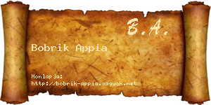 Bobrik Appia névjegykártya